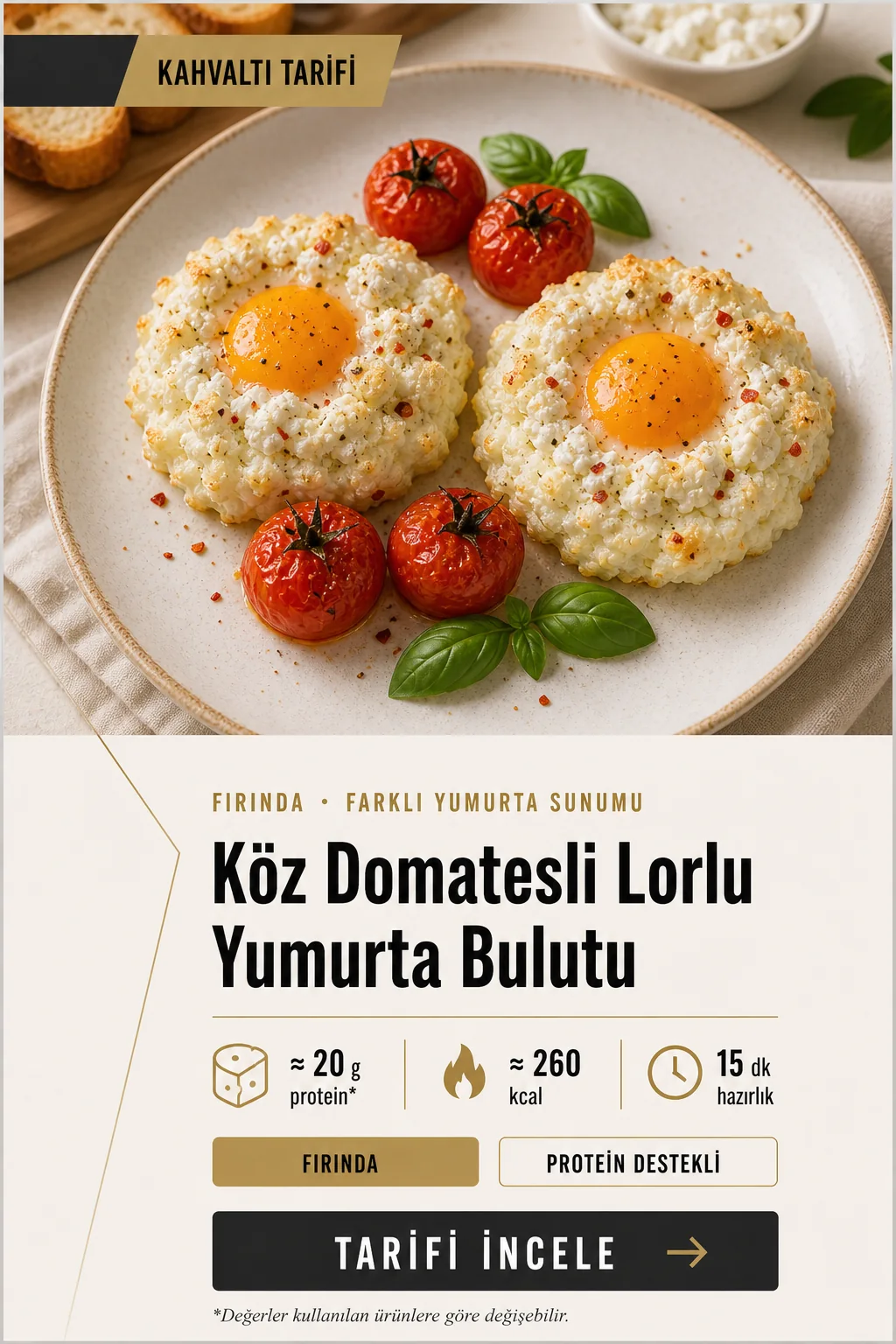 Köz Domatesli Lorlu Yumurta Bulutu tarif kapağı